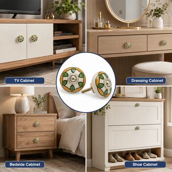 Traditional Ceramic Round Shaped Dresser Knob, 8 of 8