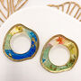 Multicolour Abstract Statement Stud 80's Earrings, thumbnail 3 of 9