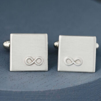 Personalised Sterling Silver Infinity Symbol Cufflinks, 6 of 11