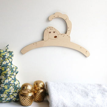 Personalised Childrens Coat Hanger With Dog Design, 5 of 6