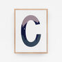 Purple And Blue Personalised Initial Letter Art Print, thumbnail 10 of 12