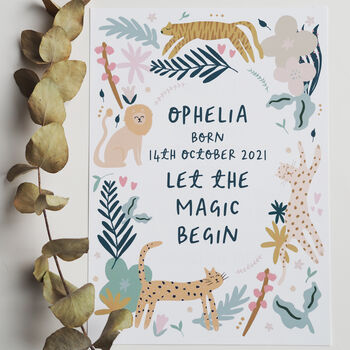 Let The Magic Begin Personalised New Baby Print, 5 of 8