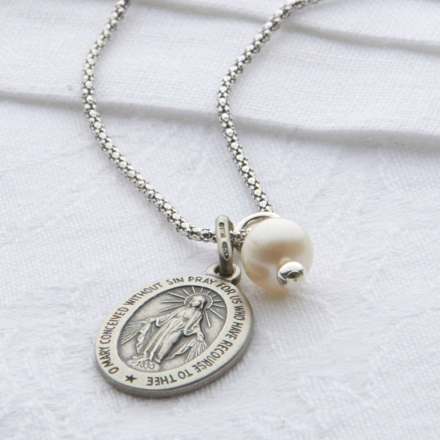 miraculous medal sterling silver necklace by hurleyburley junior ...