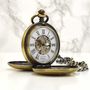 Engraved Bronze Pocket Watch Twin Opening, thumbnail 1 of 6