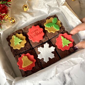 Personalised Christmas Fudgey Brownies, 6 of 12