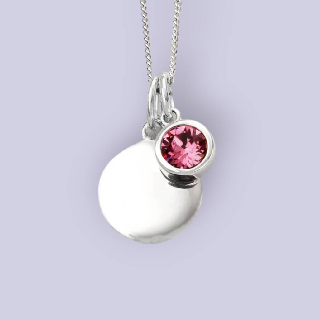 Genuine Pink Tourmaline Cz Necklace In Sterling Silver, 1 of 12