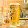 Personalised 50th Birthday Wreath Pint Glass In Box, thumbnail 1 of 6