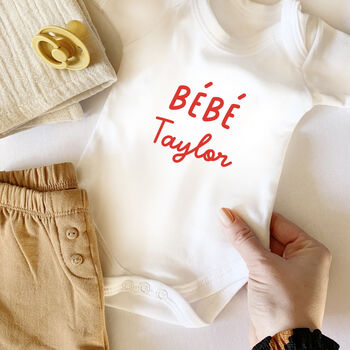 Bébé Announcement, Personalised Baby Grow, 3 of 9
