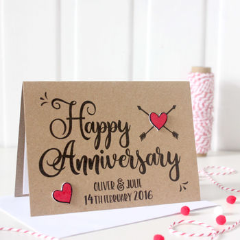 Personalised Name And Date Anniversary Card, 3 of 6