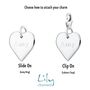 Engraved Sterling Silver Medium Heart Charm, thumbnail 3 of 7