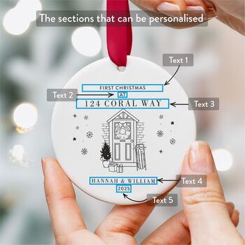 Custom First Christmas Ornament Address And Names, 3 of 7