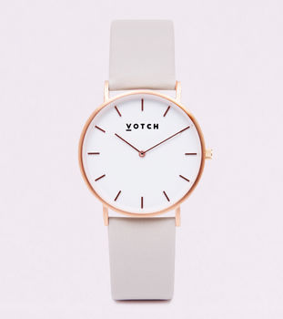 Classic Rose Gold Vegan Leather Watch, 10 of 12