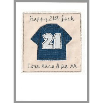 Personalised Football Shirt Birthday Card For Boy, Any Age, 3 of 12