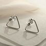 Sterling Silver Triangle Studs, thumbnail 3 of 7