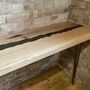 Oak Resin River Console Table With Hairpin Legs, thumbnail 10 of 12