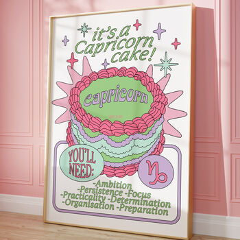 Capricorn Cake Print, 2 of 5