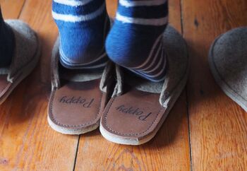 Personalised Handmade Felt Slippers, 7 of 9