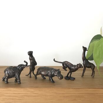 Miniature Bronze Hippo Sculpture 8th Anniversary Gift, 8 of 12