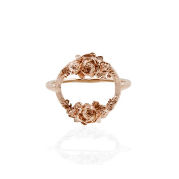 Rose Halo Ring Silver/Rose Gold/Gold, 3 of 9