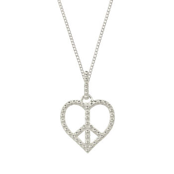 Peace Heart Silver Pendant Necklace, 5 of 11