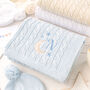 Personalised Pink Baby Blanket – Moon And Stars Initial Embroidery, thumbnail 5 of 12