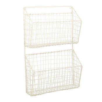 Double Tier Wall Mounted Magazine Baskets, 2 of 4