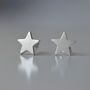 Star Stud Earrings Sterling Silver With Matt Finish, thumbnail 3 of 5