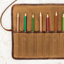 Personalised Leather And Canvas Brush And Pencil Roll, thumbnail 5 of 8