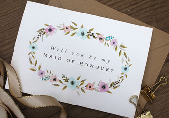 Personalised Maid Of Honour Card, 2 of 3