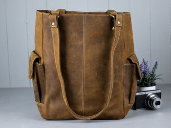 Leather Tote Handbag, 4 of 11