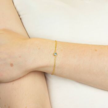 18ct Gold Plated March Birthstone Bracelet, 2 of 8