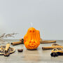 Spooky Ghost Candle Orange Halloween Decoration, thumbnail 6 of 10