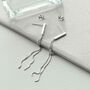 Sterling Silver Double Box Chain Earrings, thumbnail 2 of 5