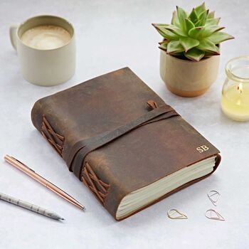 Personalised Buffalo Leather Journal, 2 of 10