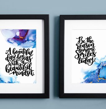 Set Of Two Watercolour Inspirational Quote Prints, 4 of 9