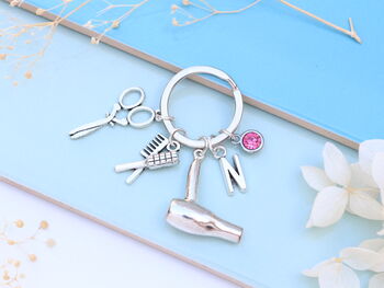 Personalised Hairdresser Keyring Hair Stylist Gift, 5 of 9