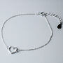 Sterling Silver Dainty Heart Charm Bracelet, thumbnail 1 of 6