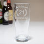 Personalised 21st Birthday Wreath Pint Glass In Box, thumbnail 2 of 3