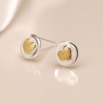 Sterling Silver Halo Heart Stud Earrings, 2 of 11