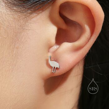 Sterling Silver Emu Bird Stud Earrings, 6 of 11