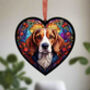 Beagle Stained Glass Effect Heart Suncatcher, thumbnail 2 of 6