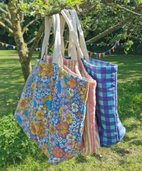 Quilted Maxi Tote Bag In Gingham, 5 of 5