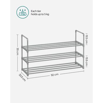 Shoe Rack Shelves Stackable Shoe Storage Organiser, 9 of 10