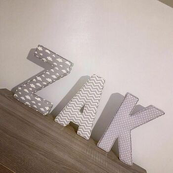 Grey Full Name Fabric Letters, 2 of 7