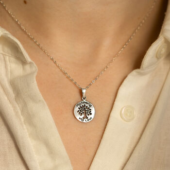 Sterling Silver Family Tree Of Life Engraved Necklace, 3 of 10