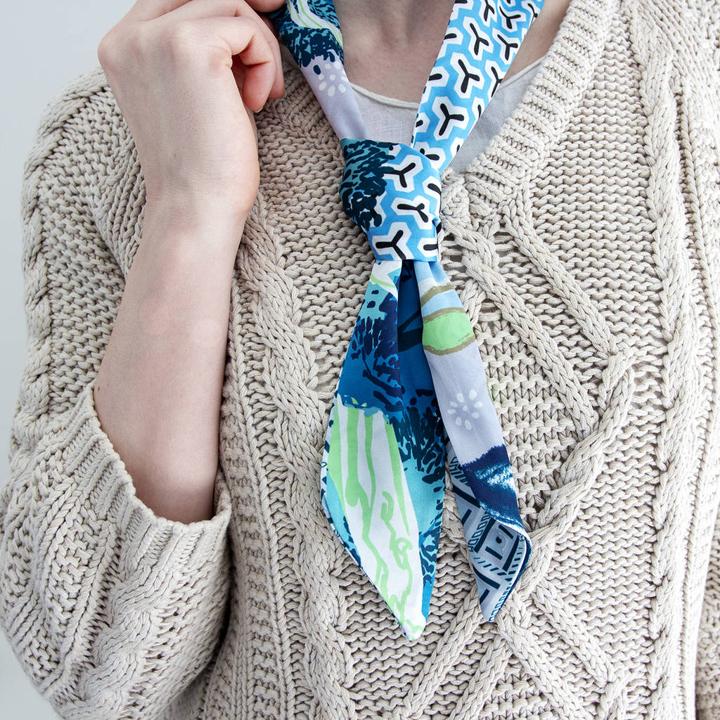 Geometric Mix Pattern Ladies Neck Tie By Studio Hop