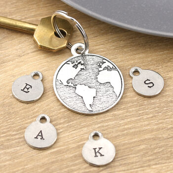 My World Pewter Personalised World Map Ds Keyring, 4 of 6
