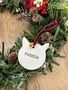 Personalised Clay Cat Christmas Decoration, thumbnail 1 of 3