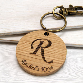 Personalised Initial Wooden Keyring By Urban Twist | notonthehighstreet.com