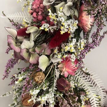 Autumnal Cottage Style Dried Flower Wreath, 9 of 12